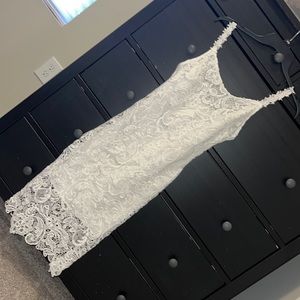 White lace midi dress